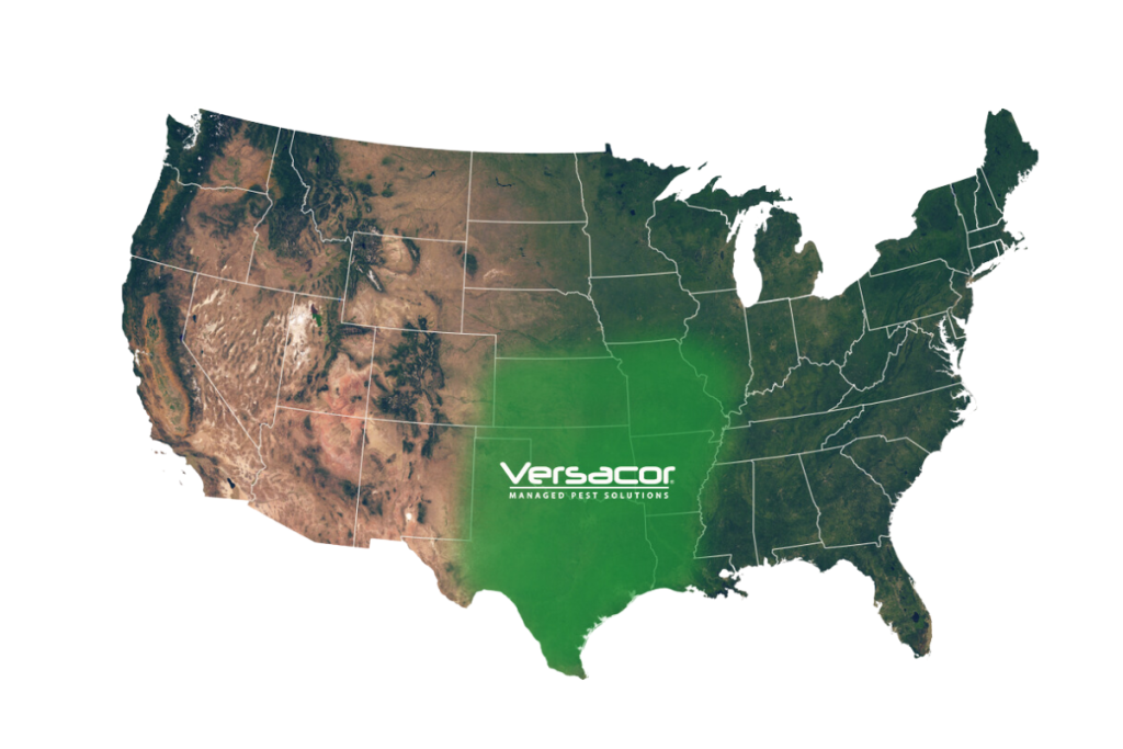 A Map of The United States Showcasing Versacor's Service Area. Introducing the About us section of this website